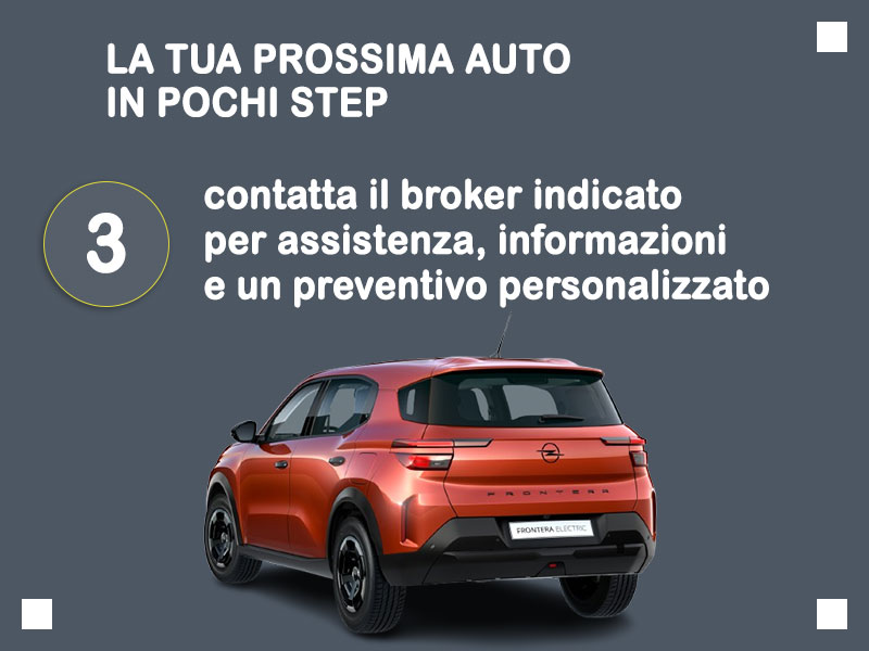 Offerta SUV e CrossOver Noleggio auto elettrica: OPEL FRONTERA Full Electric = l'offerta del broker Medicredit Rent con la formula speciale e-MOVE di Leasys, per una mobilità elettrica più semplice Elettrica  foto 3