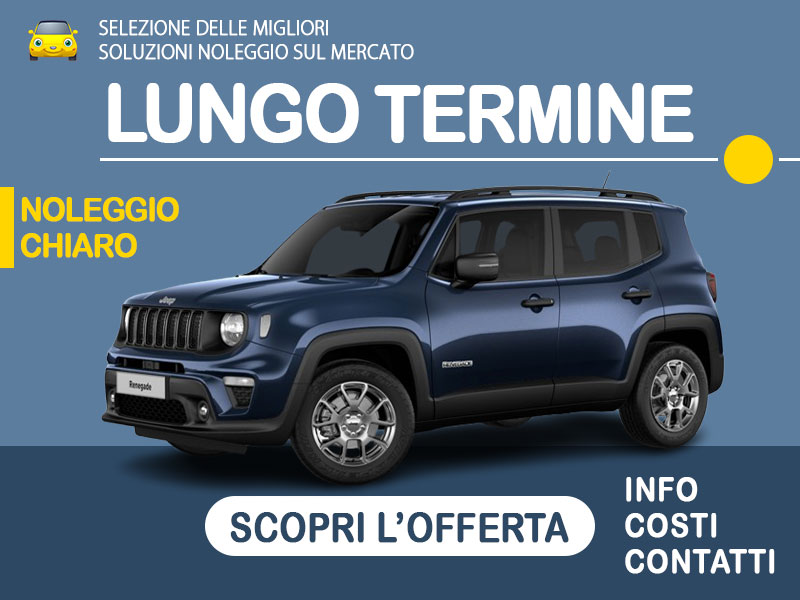 Offerta SUV e CrossOver Noleggio JEEP RENEGADE E-HYBRID 1.5 Turbo T4 con la formula “NOLEGGIO CHIARO” di Leasys, con diritto di prelazione sull'acquisto - offerta promossa da Medicredit Rent Ibrida - benzina (MHEV)  foto 0