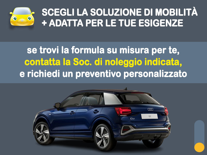 Offerta SUV e CrossOver Noleggio pay-per-use AUDI Q2 S Line con Audi Urban Value, la nuova formula di noleggio 