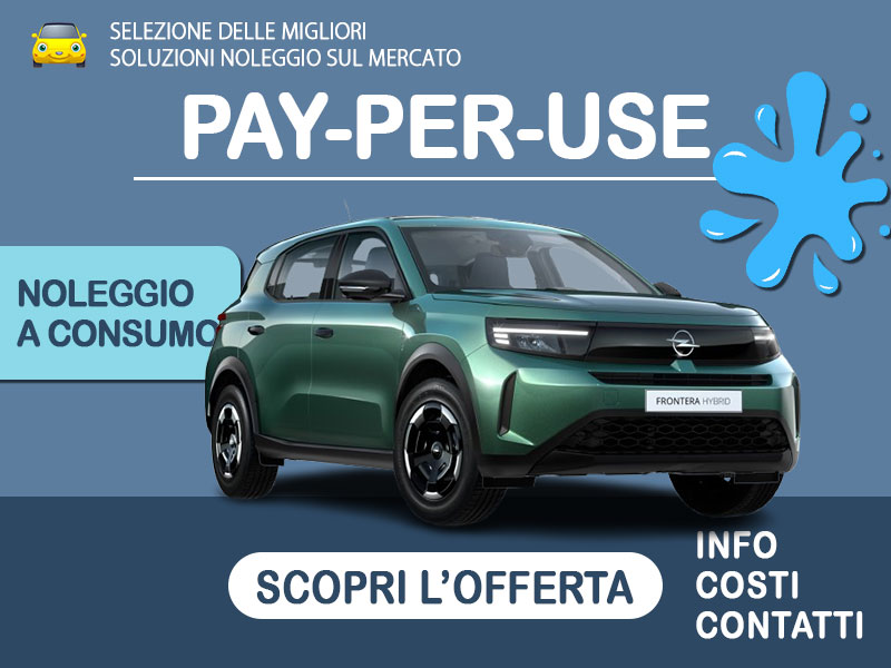 Offerta SUV e CrossOver Noleggio pay-per-use OPEL FRONTERA Hybrid 100CV EDTC con la formula “MILES” di Leasys - offerta promossa da Medicredit Rent Ibrida - benzina (MHEV)  foto 0