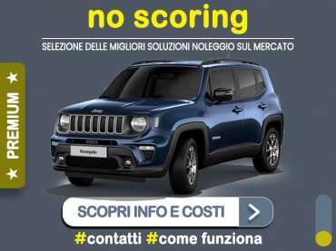 Offerta SUV e CrossOver JEEP RENEGADE 1.5 GSE T4 48V e-Hybrid DCT: noleggio no scoring Premium - l'offerta del broker MT Motors Ibrida - benzina (MHEV)