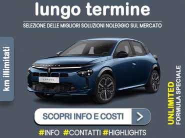 Offerta Berlina Noleggio auto con KM illimitati: LANCIA YPSILON Ibrida = l'offerta del broker Medicredit Rent riservata ai Privati con la formula Leasys UNLIMITED Ibrida - benzina (MHEV)