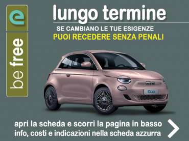 Offerta City car Noleggio FIAT 500 elettrica con la formula “BE FREE” di Leasys - offerta promossa da Medicredit Rent Elettrica