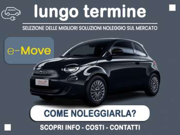 Offerta City car Noleggio auto elettrica: FIAT 500 elettrica (RED) = l'offerta del broker Medicredit Rent con la formula speciale e-MOVE di Leasys, per una mobilità elettrica più semplice Elettrica