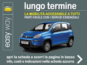 Offerta City car Noleggio FIAT PANDA hybrid con la formula “EASY WAY” di Leasys - offerta promossa da Medicredit Rent Benzina 