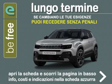 Offerta SUV e CrossOver Noleggio JEEP AVENGER BEV con la formula “BE FREE” di Leasys - offerta promossa da Medicredit Rent Elettrica