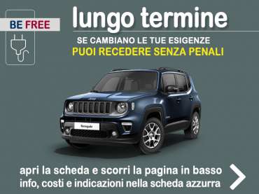 Offerta SUV e CrossOver Noleggio JEEP RENEGADE 4xe plug-in hybrid con la formula “BE FREE” di Leasys - offerta promossa da Medicredit Rent Plug-in Hybrid