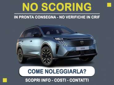 Offerta SUV e CrossOver Noleggio no scoring con auto in pronta consegna: l'offerta del broker MT Motors per il noleggio di una PEUGEOT 5008, o altra auto di categoria SGAR - SUV /Crossover di fascia Standard con cambio automatico secondo disponibilità