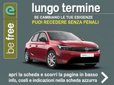 Offerta City car Noleggio OPEL CORSA electric con la formula “BE FREE” di Leasys - offerta promossa da Medicredit Rent Elettrica