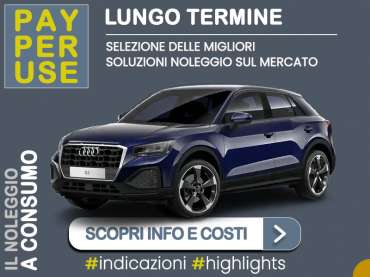 Offerta SUV e CrossOver Noleggio pay-per-use AUDI Q2 S Line con Audi Urban Value, la nuova formula di noleggio