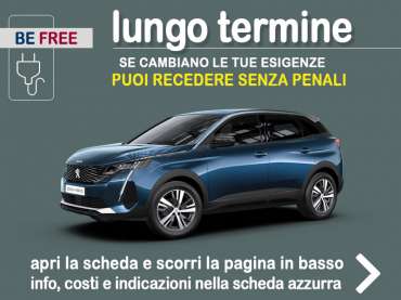 Offerta SUV e CrossOver Noleggio PEUGEOT 3008 Hybrid con la formula “BE FREE” di Leasys - offerta promossa da Medicredit Rent Plug-in Hybrid