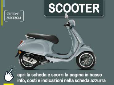 Offerta Scooter Noleggio scooter PIAGGIO VESPA Primavera 50: come prenotare un noleggio mensile - plurimensile Benzina