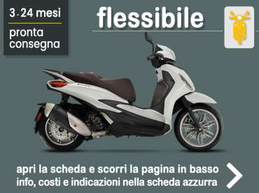 Offerta Scooter Noleggio scooter Piaggio Beverly 300 in pronta consegna: scopri l’offerta flessibile promossa da Medicredit Rent Benzina